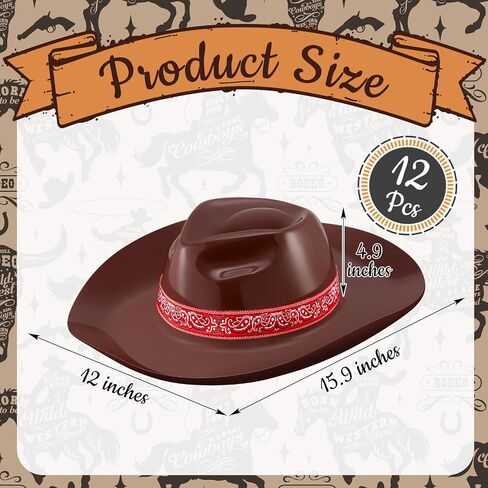 Xtinmee 12 Pieces Cowboy Hats Bulk Adult Cowboy Hats Party Pack Western Cowboy Hat Costume Accessories Western Rodeo Party Supplies in Saudi Arabia