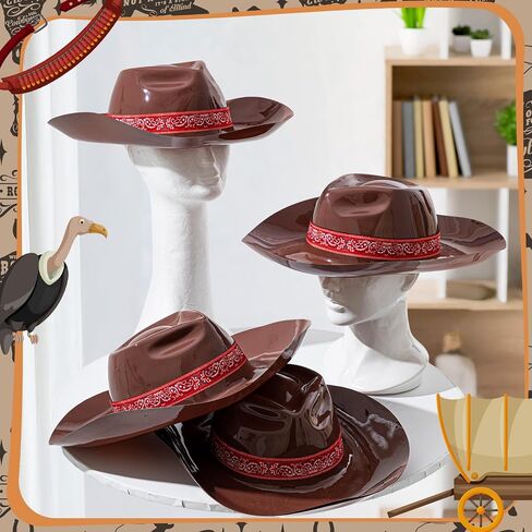 Xtinmee 12 Pieces Cowboy Hats Bulk Adult Cowboy Hats Party Pack Western Cowboy Hat Costume Accessories Western Rodeo Party Supplies in Saudi Arabia