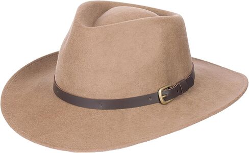 Melbourne Wool Felt Fedora Hat for Women/Men Cowboy Hat Crushable Teardrop Winter Fall Hat | قبعة سفاري رجالي in Kuwait