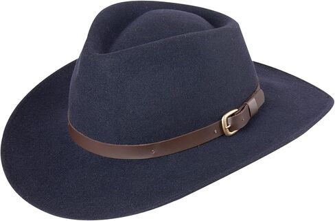 Melbourne Wool Felt Fedora Hat for Women/Men Cowboy Hat Crushable Teardrop Winter Fall Hat | قبعة سفاري رجالي in Kuwait