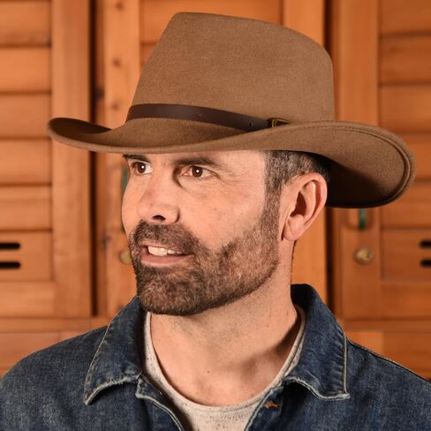 Melbourne Wool Felt Fedora Hat for Women/Men Cowboy Hat Crushable Teardrop Winter Fall Hat | قبعة سفاري رجالي in Kuwait