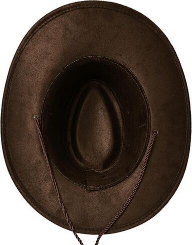 thuizen Men's and Women Classic Western Rolled-up Vegan Suede Decent Drawstring Cowboy Cowgirl Hat in Kuwait