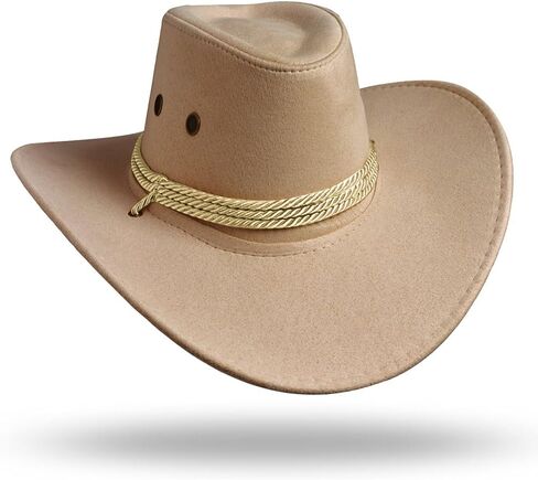 Thuizen الرجال والنساء الكلاسيكية الغربية المتداول من جلد الغزال من جلد الغزال اللائق رعاة البقر رعاة البقر القبعة in Kuwait