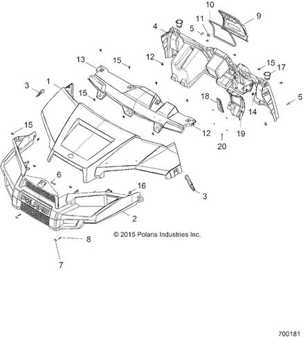 Polaris Ranger Frasha ، Gloss Black ، Part 5451005-070 ، Qty 1 in Saudi Arabia