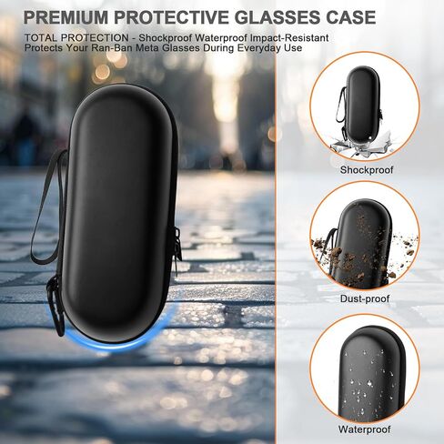 Hard Glasses Case Compatible with Ray-Ban Meta Wayfarer, Skyler, Headliner Smart Glasses Charge Box All Accessories in Saudi Arabia
