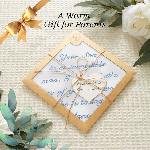 W&F GIFT هدية الزفاف طباعة حريرية للأم والأب والآباء الجدد مناديل أخرى in Kuwait