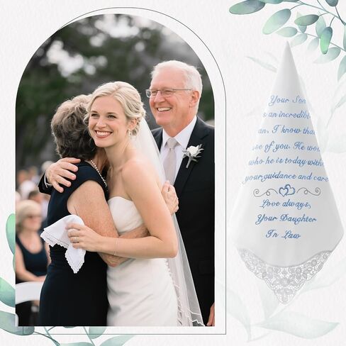 W&F GIFT هدية الزفاف طباعة حريرية للأم والأب والآباء الجدد مناديل أخرى in Kuwait