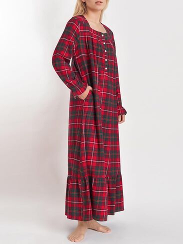 Latuza Women's Cotton Flannel Nightgown Long Sleeve Full Length Night Gown in Saudi Arabia