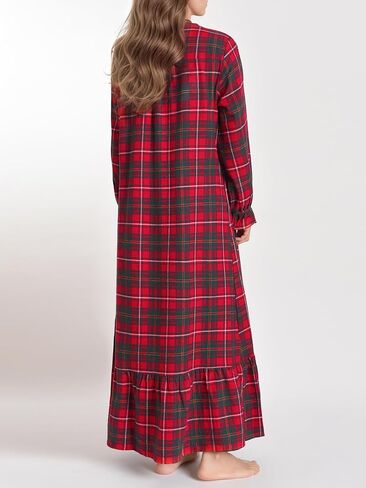 Latuza Women's Cotton Flannel Nightgown Long Sleeve Full Length Night Gown in Saudi Arabia