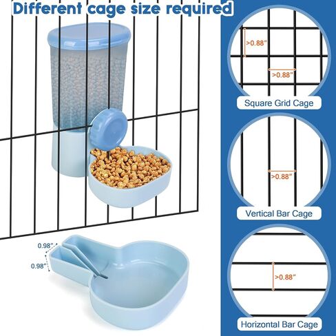2 Pack Automatic Pet Food Water Dispenser, Guinea Pig Rabbit Food Bowl Water Bottle, Ferret Cage Accessories, Gravity Hanging Feeder Set for Cage Rabbit Chinchilla Guinea Pig Bunny Kitty Small Animal in Kuwait