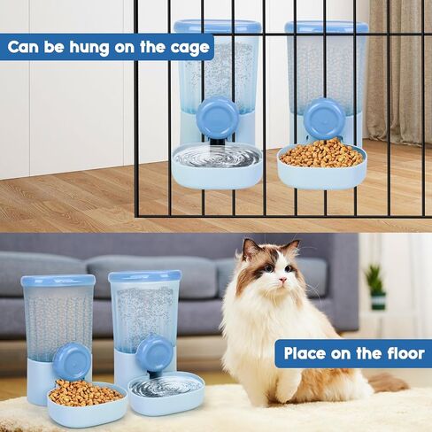 2 Pack Automatic Pet Food Water Dispenser, Guinea Pig Rabbit Food Bowl Water Bottle, Ferret Cage Accessories, Gravity Hanging Feeder Set for Cage Rabbit Chinchilla Guinea Pig Bunny Kitty Small Animal in Kuwait