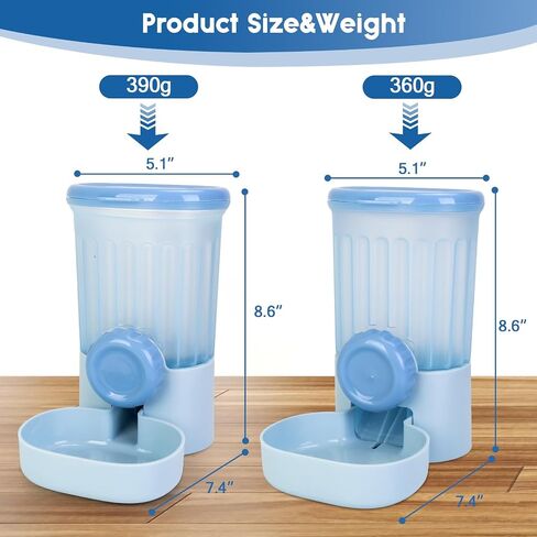 2 Pack Automatic Pet Food Water Dispenser, Guinea Pig Rabbit Food Bowl Water Bottle, Ferret Cage Accessories, Gravity Hanging Feeder Set for Cage Rabbit Chinchilla Guinea Pig Bunny Kitty Small Animal in Kuwait