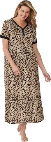 Dreams & Co. Plus Size Long Henley Sleepshirt in Saudi Arabia