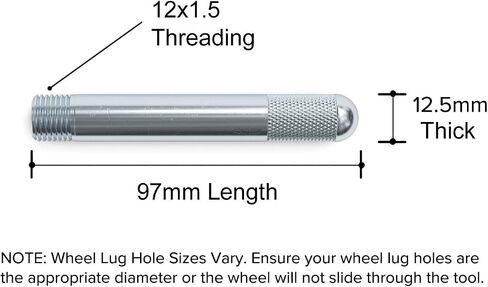 أداة دليل محاذاة شنق العجلة - Metric 14x1.5 Threads - THE WELL LUG BOLT Automotive Mechanic Tool متوافقة مع Audi Volkswagen Mercedes Benz Porsche - Black ، M14x1.5 in Saudi Arabia