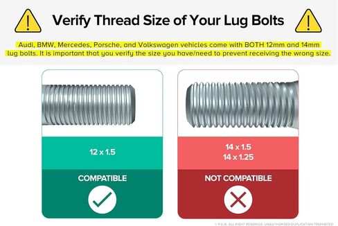 أداة دليل محاذاة شنق العجلة - Metric 14x1.5 Threads - THE WELL LUG BOLT Automotive Mechanic Tool متوافقة مع Audi Volkswagen Mercedes Benz Porsche - Black ، M14x1.5 in Saudi Arabia