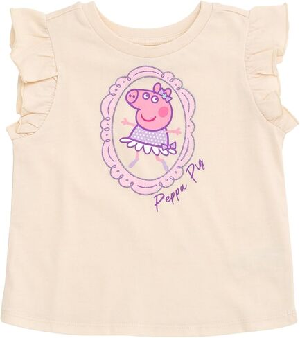 Peppa Pig Girls Tank Top, Satin Skirt and Bag 3 Piece Outfit Set Toddler to Big Kid Sizes (2T - 10-12) in Saudi Arabia