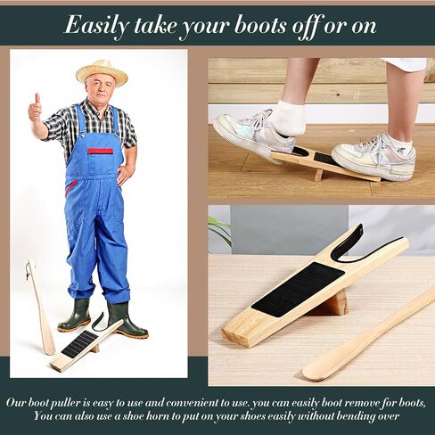 2 PCS Boot Boot Jack مجموعات مزيل التمهيد لأحذية رعاة البقر وخطافات مجتذب خشبية للرجال أداة مزيل أحذية العمل in Saudi Arabia