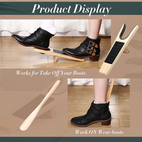 2 PCS Boot Boot Jack مجموعات مزيل التمهيد لأحذية رعاة البقر وخطافات مجتذب خشبية للرجال أداة مزيل أحذية العمل in Saudi Arabia