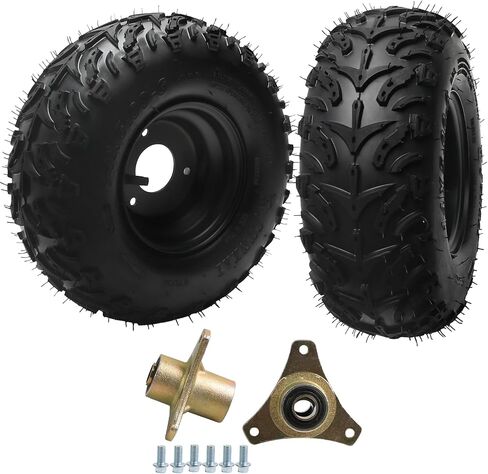 14x5.00-6 Go Kart Tyre ، 14x5.00x6 6 بوصة جميع العجلة الإطارات ATV التضاريس وحافة الألومنيوم ، بديل للدراجة Mini Road Mini Go kart atv utv سيارة الجولف Cart Quad ، مع محور عجلات أمامي بطول 17 ملم. in Saudi Arabia
