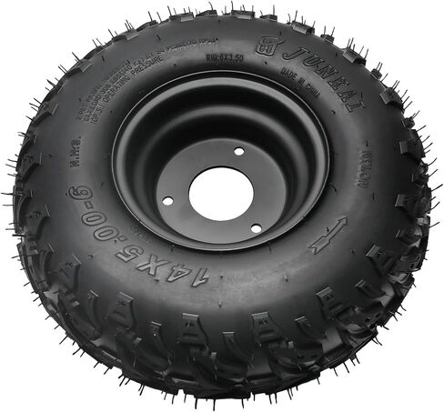 14x5.00-6 Go Kart Tyre ، 14x5.00x6 6 بوصة جميع العجلة الإطارات ATV التضاريس وحافة الألومنيوم ، بديل للدراجة Mini Road Mini Go kart atv utv سيارة الجولف Cart Quad ، مع محور عجلات أمامي بطول 17 ملم. in Saudi Arabia