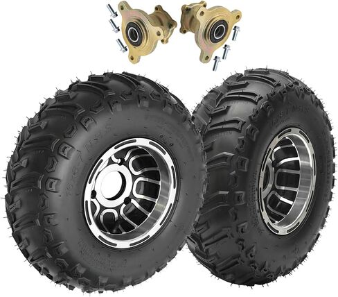 16x8-7 ATV Wheel Tyre ، 16x8x7 go-kart Quad Lowerless Tyre and Rim 4PR ، مع 3 Bolt 17mm Broom Brable Wheel Hubs for Off Road ATV Go Kart Utv Mini Bike Gike Cart Lawn Mower Garden (Gold) in Kuwait