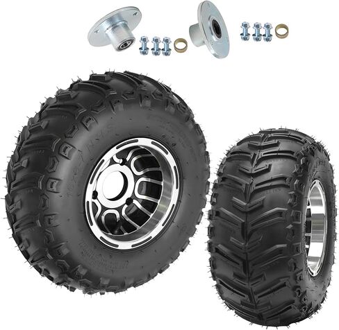 16x8-7 ATV Wheel Tyre ، 16x8x7 go-kart Quad Lowerless Tyre and Rim 4PR ، مع 3 Bolt 17mm Broom Brable Wheel Hubs for Off Road ATV Go Kart Utv Mini Bike Gike Cart Lawn Mower Garden (Gold) in Kuwait