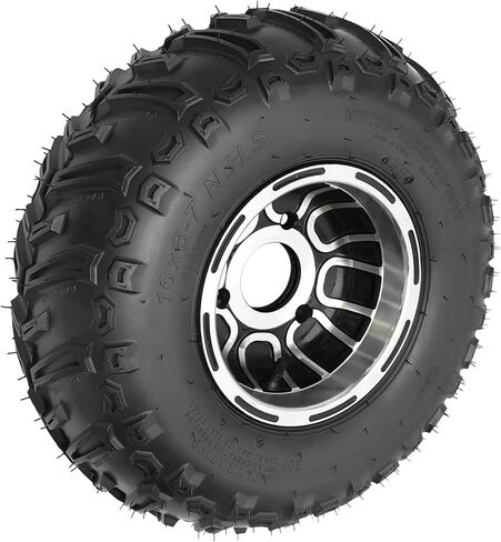16x8-7 ATV Wheel Tyre ، 16x8x7 go-kart Quad Lowerless Tyre and Rim 4PR ، مع 3 Bolt 17mm Broom Brable Wheel Hubs for Off Road ATV Go Kart Utv Mini Bike Gike Cart Lawn Mower Garden (Gold) in Kuwait