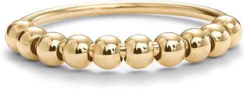 Pavoi 14K Gold Plated Spinner Coatiety Rings for Women Men - Bands exiety by Beads - Moon Star ، Beads Ring for Women in Kuwait