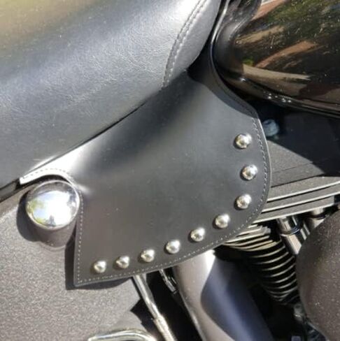 Motorcycle Heatshield Leather Studs,Side Saddle Heat Shield Deflector For Harley Softail Dyna Sportster Touring Road King in Saudi Arabia