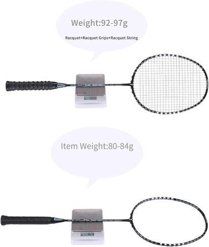 مجموعة مضارب كرة الريشة الاحترافية المكونة من 2 للجنسين للبالغين، المضرب مصنوع من ألياف الكربون عالية التوتر مضارب مسبقة التعليق in Kuwait