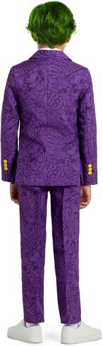 Offstream Kids The Joker Outfit - Halloween, Batman Villains Outfit for Boys - Including Blazer, Pants and Tie - Purple in Kuwait