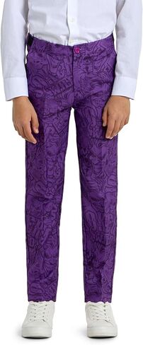 Offstream Kids The Joker Outfit - Halloween, Batman Villains Outfit for Boys - Including Blazer, Pants and Tie - Purple in Kuwait