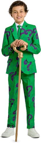 Offstream Kids The Joker Outfit - Halloween, Batman Villains Outfit for Boys - Including Blazer, Pants and Tie - Purple in Kuwait