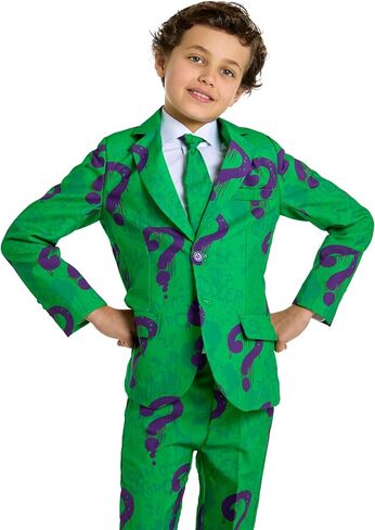 Offstream Kids The Joker Outfit - Halloween, Batman Villains Outfit for Boys - Including Blazer, Pants and Tie - Purple in Kuwait