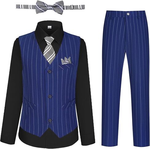 الأولاد بدلة pinstripe سترة وسراويل مجموعة ، بدلات سهرة الأطفال لألعاب الصبي in Kuwait
