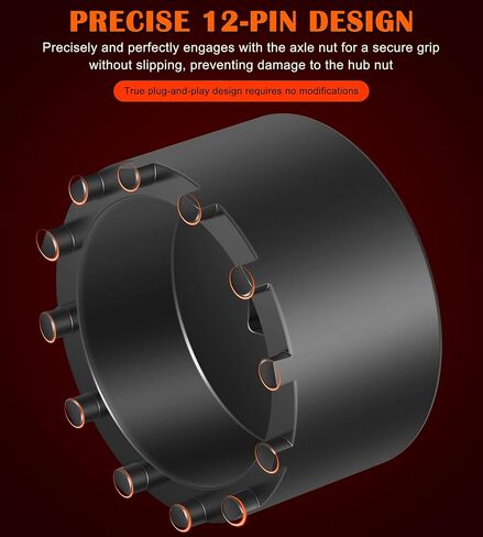 Bonbo 31520 Axle Nut Socket - 12 Pin Hub Bearing Retaining Nut Socket Tool Fits for 2019+ Dodge Ram 3500, 4500 and 5500 Heavy Duty Trucks with 12" Axles, 1/2" Drive in Saudi Arabia