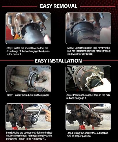 27353 مفتاح الجوز المحور الخلفي لفورد F-250 و F-350 و F-450 Super Duty Trucks 2003 وما فوق مع وجع مقبس محور محور محور محور 10.5 بوصة ، أداة 4-lug استبدال# 27353 205-448 6601 in Saudi Arabia