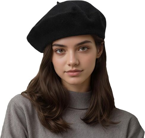 French Beret Hats for Women - Classic Wool Beret Hats Soft Knit Winter Cloche for Daily Outfits in Saudi Arabia