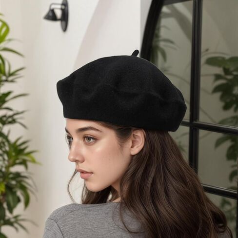 French Beret Hats for Women - Classic Wool Beret Hats Soft Knit Winter Cloche for Daily Outfits in Saudi Arabia