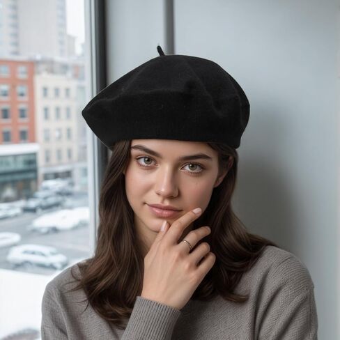 French Beret Hats for Women - Classic Wool Beret Hats Soft Knit Winter Cloche for Daily Outfits in Saudi Arabia
