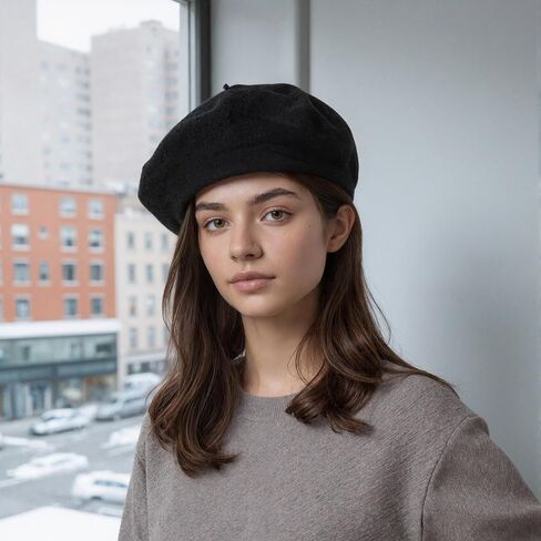 French Beret Hats for Women - Classic Wool Beret Hats Soft Knit Winter Cloche for Daily Outfits in Saudi Arabia