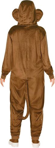 Spirit Halloween Adult Brown Monkey Union Suit | Monkey Halloween Costume |One-Piece Zip-Up Pajamas Costume for Men and Women in Saudi Arabia