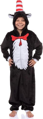 Dr. Seuss The Cat in the Hat Kigurumi Hooded Union Suit Costume One Piece Pajama in Saudi Arabia