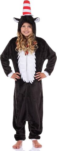Dr. Seuss The Cat in the Hat Kigurumi Hooded Union Suit Costume One Piece Pajama in Saudi Arabia