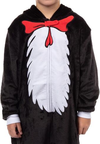 Dr. Seuss The Cat in the Hat Kigurumi Hooded Union Suit Costume One Piece Pajama in Saudi Arabia