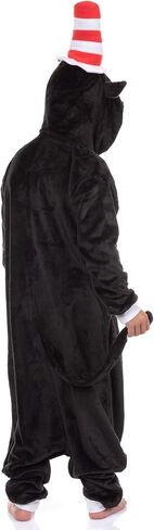 Dr. Seuss The Cat in the Hat Kigurumi Hooded Union Suit Costume One Piece Pajama in Saudi Arabia