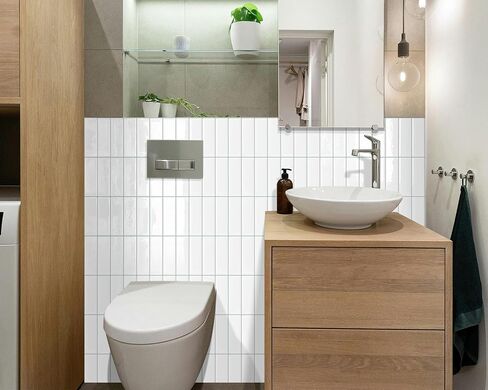 White Peel and Stick Backsplash Kitchen Rectangle Subway Self Adhesive Wall Tiles (10-Sheet,12"x12") in Saudi Arabia