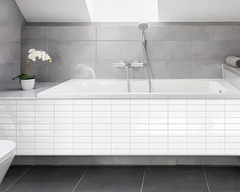 White Peel and Stick Backsplash Kitchen Rectangle Subway Self Adhesive Wall Tiles (10-Sheet,12"x12") in Saudi Arabia