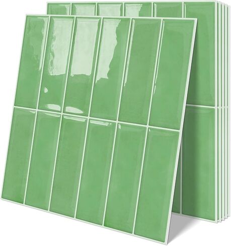Dark Green Peel and Stick Tile Backsplash Self Adhesive Tiles for Kitchen Wall Bathroom (10-Sheet,12"x12") in Saudi Arabia