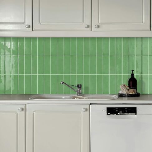 Dark Green Peel and Stick Tile Backsplash Self Adhesive Tiles for Kitchen Wall Bathroom (10-Sheet,12"x12") in Saudi Arabia